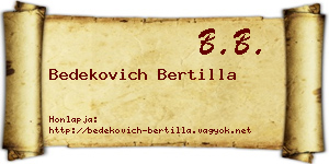 Bedekovich Bertilla névjegykártya